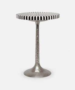 Made Goods Delancy Side Table Silver And Stripe