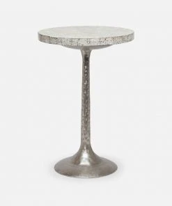 Made Goods Delancy Side Table Silver And Grey Eggshell