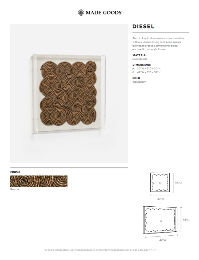 Made Goods Diesel Wall Art Bronze Coco Beads Small New Arrivals 7 Made Goods Diesel Wall Art Bronze Coco Beads Small New Arrivals
