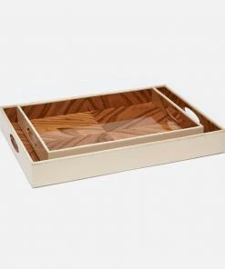 Made Goods Dixon Tray Set Natural Teak 8 Made Goods Dixon Tray Set Natural Teak