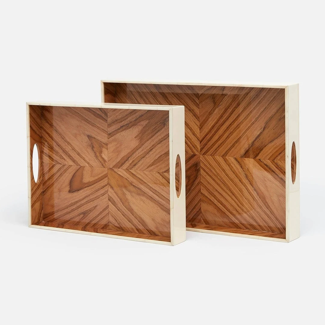 Made Goods Dixon Tray Set Natural Teak 3 Made Goods Dixon Tray Set Natural Teak