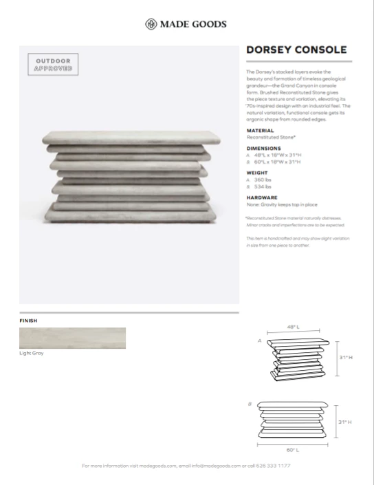 Made Goods Dorsey Console 48" New Arrivals Made Goods Dorsey Console 48" New Arrivals