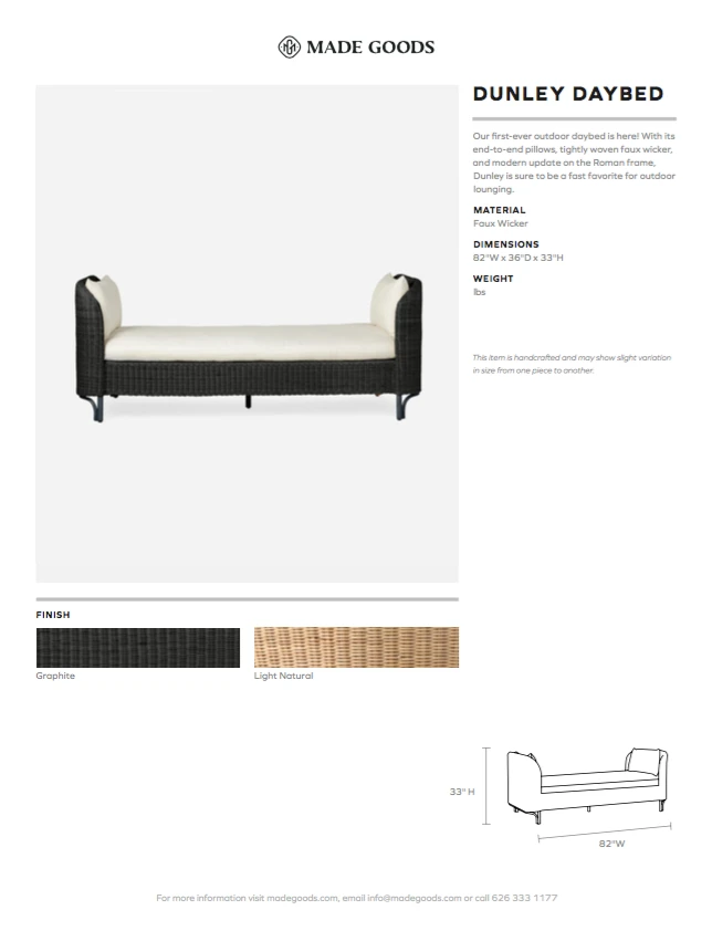 Made Goods Dunley Daybed Graphite Wicker 4 Made Goods Dunley Daybed Graphite Wicker