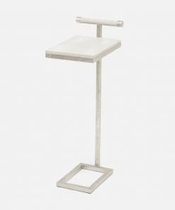 Made Goods Ellery Accent Table Blanc And Silver New Arrivals