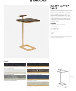 Made Goods Ellery Laptop Table Cool Gray And Silver New Arrivals