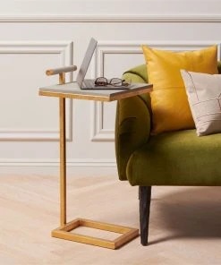 Made Goods Ellery Laptop Table Sand And Brass