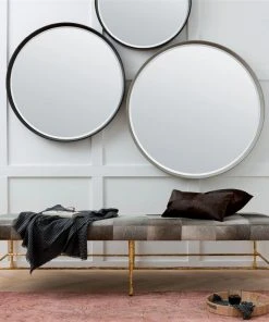 Made Goods Emma Mirror Sand Faux Shagreen