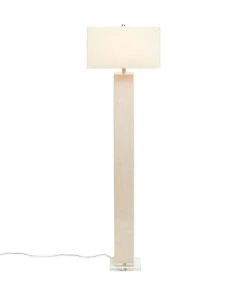 Made Goods Fabre Floor Lamp Off White Burlap And Clear Resin