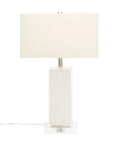 Made Goods Fabre Table Lamp Off White Burlap And Clear Resin New Arrivals