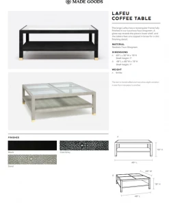 Made Goods Lafeu Square Coffee Table Cool Gray Faux Shagreen New Arrivals 9 Made Goods Lafeu Square Coffee Table Cool Gray Faux Shagreen New Arrivals