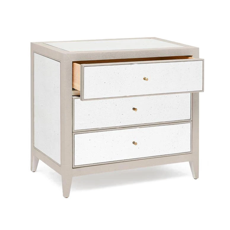 Made Goods Mia Double Nightstand French Gray Vintage Faux Shagreen New Arrivals 8 Made Goods Mia Double Nightstand French Gray Vintage Faux Shagreen New Arrivals