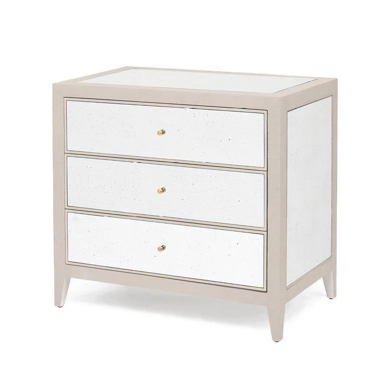 Made Goods Mia Double Nightstand French Gray Vintage Faux Shagreen New Arrivals 3 Made Goods Mia Double Nightstand French Gray Vintage Faux Shagreen New Arrivals