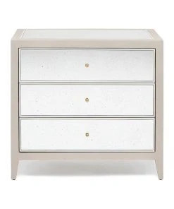 Made Goods Mia Double Nightstand French Gray Vintage Faux Shagreen New Arrivals