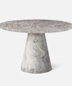 Made Goods Giovanni Dining Table Gray Swirled Resin New Arrivals