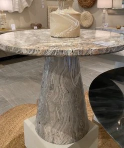Made Goods Giovanni Entry Table Gray Swirl Lacquered Resin New Arrivals