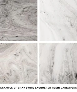 Made Goods Giovanni Entry Table Gray Swirl Lacquered Resin New Arrivals