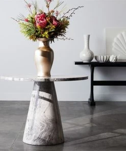 Made Goods Giovanni Entry Table Gray Swirl Lacquered Resin New Arrivals