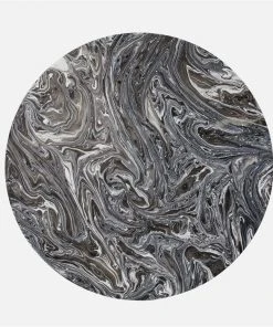 Made Goods Giovanni Entry Table Black Swirl Lacquered Resin