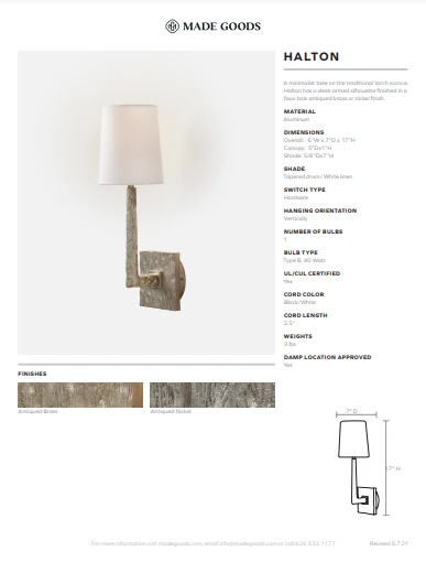 Made Goods Halton Sconce Brass New Arrivals 5 Made Goods Halton Sconce Brass New Arrivals