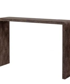 Made Goods New Arrivals Harlow Narrow Console Dark Mushroom Faux Shagreen