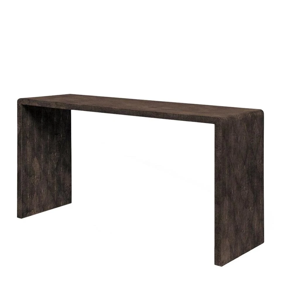 Made Goods Harlow 60" Console Dark Mushroom Faux Shagreen 3 Made Goods Harlow 60" Console Dark Mushroom Faux Shagreen