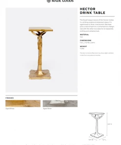 Made Goods Hector Drinks Table Aged Brass Iron 11 Made Goods Hector Drinks Table Aged Brass Iron