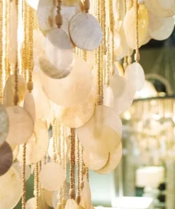 Made Goods Henry Chandelier Capiz Shell And Gold Metal New Arrivals