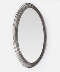 Made Goods New Arrivals Hetty Oval Mirror Smoke Translucent Resin