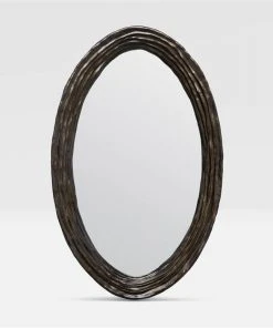 Made Goods New Arrivals Hetty Oval Mirror Rustic Bronze Resin