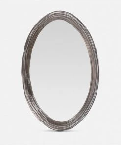 Made Goods New Arrivals Hetty Oval Mirror Smoke Translucent Resin