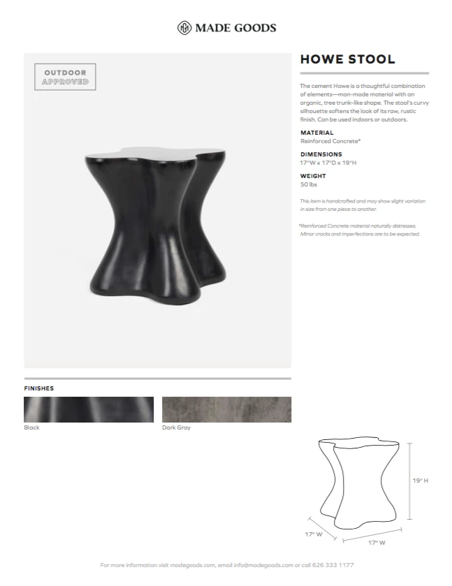 Made Goods Howe Stool Gray Concrete New Arrivals 6 Made Goods Howe Stool Gray Concrete New Arrivals