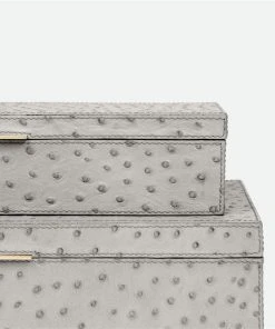 Made Goods Imani Box Set Of Two Grey Ostrich New Arrivals 14 Made Goods Imani Box Set Of Two Grey Ostrich New Arrivals