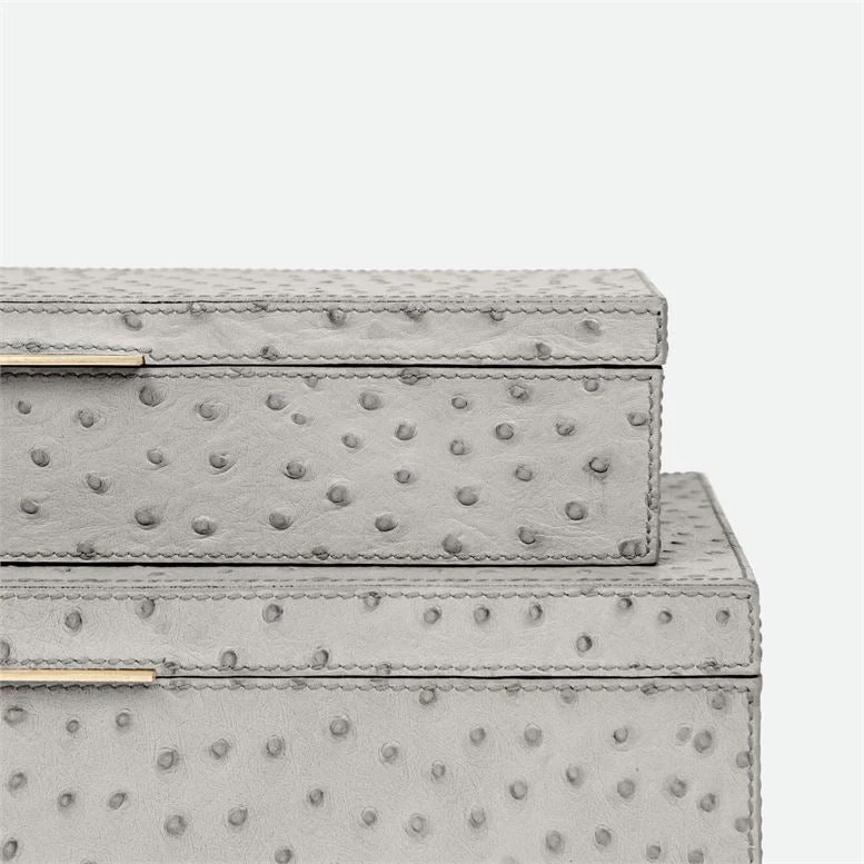 Made Goods Imani Box Set Of Two Grey Ostrich New Arrivals 8 Made Goods Imani Box Set Of Two Grey Ostrich New Arrivals