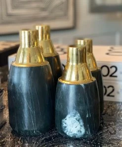 Made Goods Isabis Vase Small Black Marble