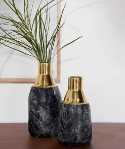 Made Goods Isabis Vase Large Black Marble