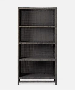 Made Goods Isla Bookcase Smoke Peeled Rattan