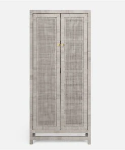 Made Goods Isla Cabinet French Gray Peeled Rattan