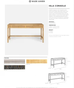 Made Goods Isla Console 48" Smoked Peeled Rattan New Arrivals 11 Made Goods Isla Console 48