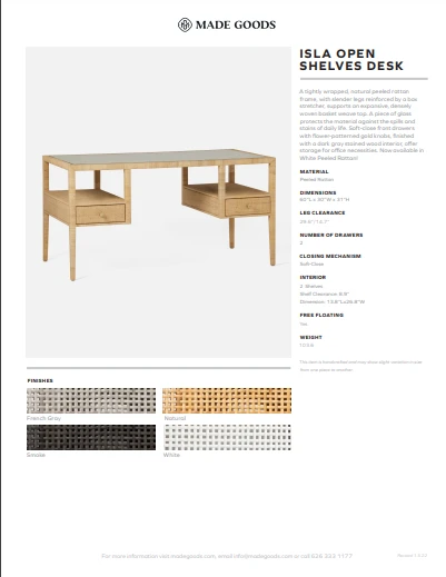 Made Goods New Arrivals Isla Open Shelves Desk Natural Peeled Rattan 10 Made Goods New Arrivals Isla Open Shelves Desk Natural Peeled Rattan