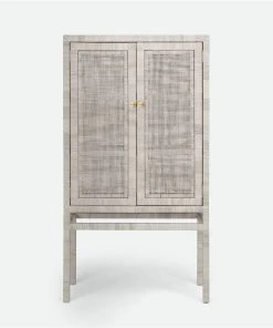 Made Goods Isla Standing Cabinet French Gray Peeled Rattan