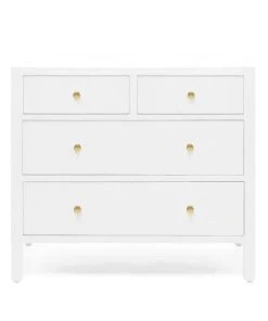 Made Goods New Arrivals Jarin 36" Dresser Designer White Faux Belgian LInen
