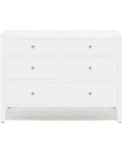 Made Goods New Arrivals Jarin 48" Dresser Designer White Faux Belgian Linen