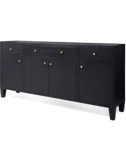 Made Goods New Arrivals Jarin Buffet Dark Navy Faux Belgian Linen