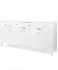 Made Goods Jarin Buffet Designer White Faux Belgian Linen New Arrivals