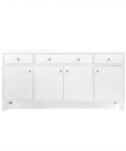 Made Goods Jarin Buffet Designer White Faux Belgian Linen New Arrivals