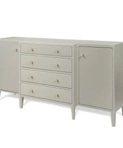 Made Goods New Arrivals Jarin Deep Drawer Buffet Light Gray Faux Belgian Linen