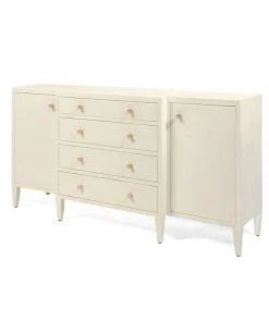 Made Goods Jarin Deep Drawer Buffet White Faux Belgian Linen New Arrivals