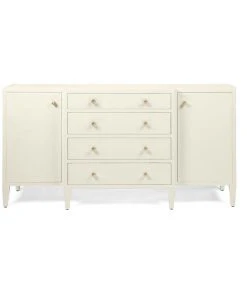 Made Goods Jarin Deep Drawer Buffet White Faux Belgian Linen New Arrivals