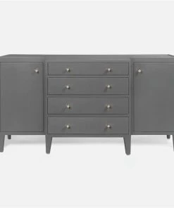 Made Goods New Arrivals Jarin Deep Drawer Buffet Graphite Faux Belgian Linen