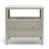 Made Goods Jarin Double Nightstand Light Gray Faux Belgian Linen
